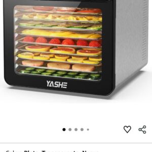 YASHE Deshidratador De Alimentos Con Pantalla LED