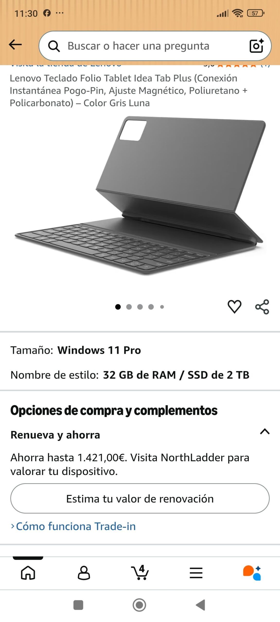 teclado folio tablet ideal tab plus - Imagen 2