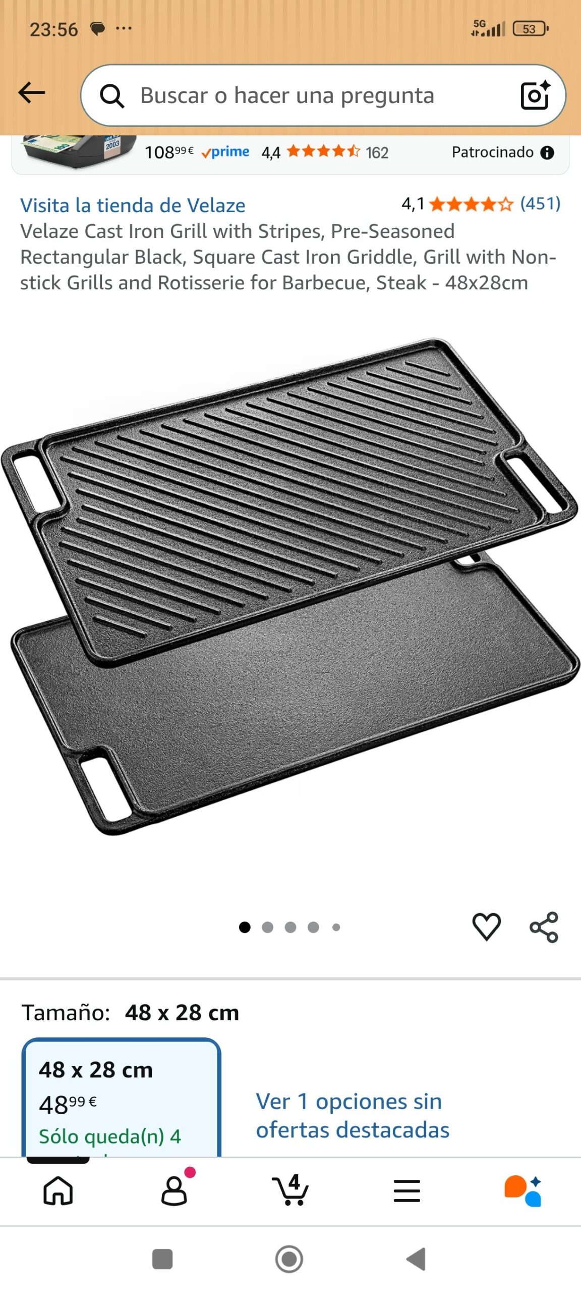 plancha de hierro Grill