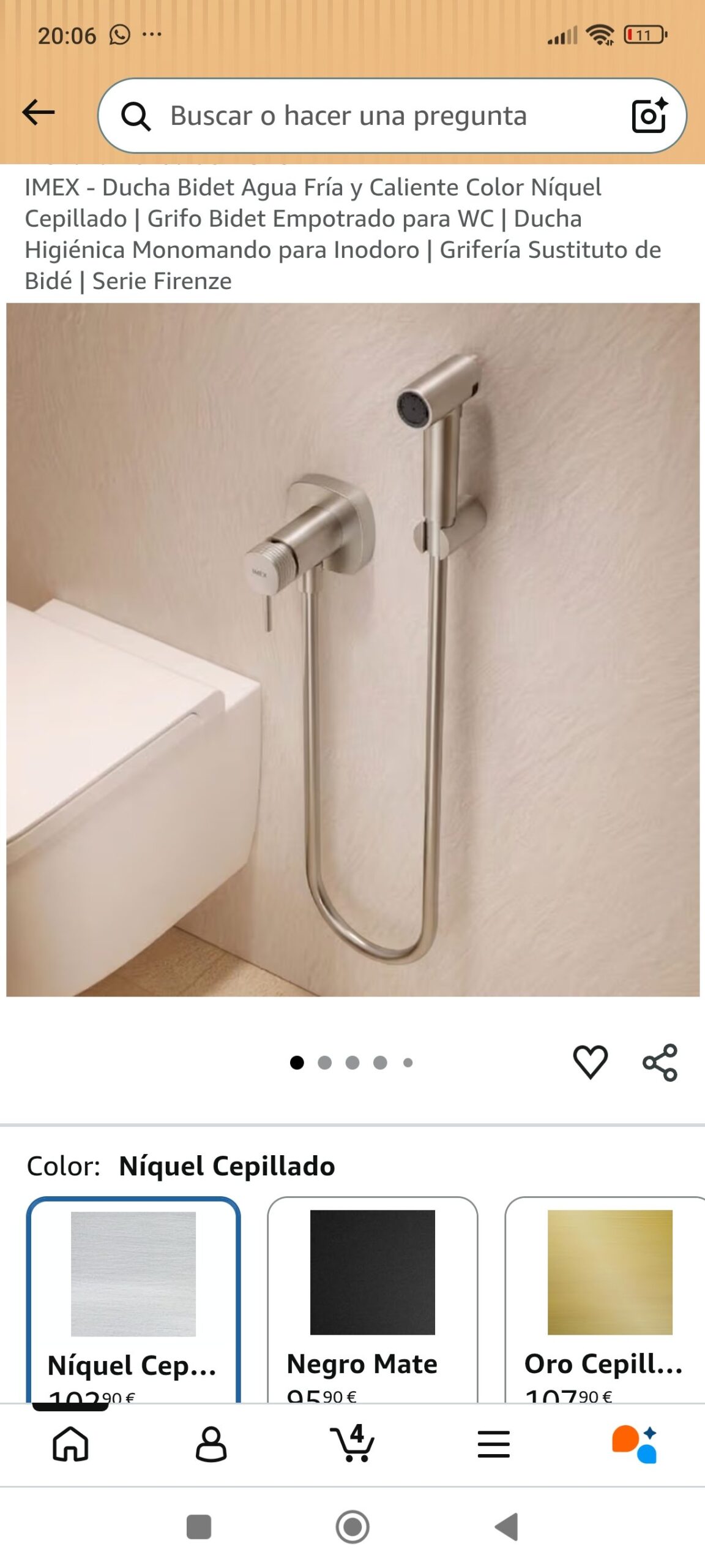 grifo bidet empotrado para wc - Imagen 2