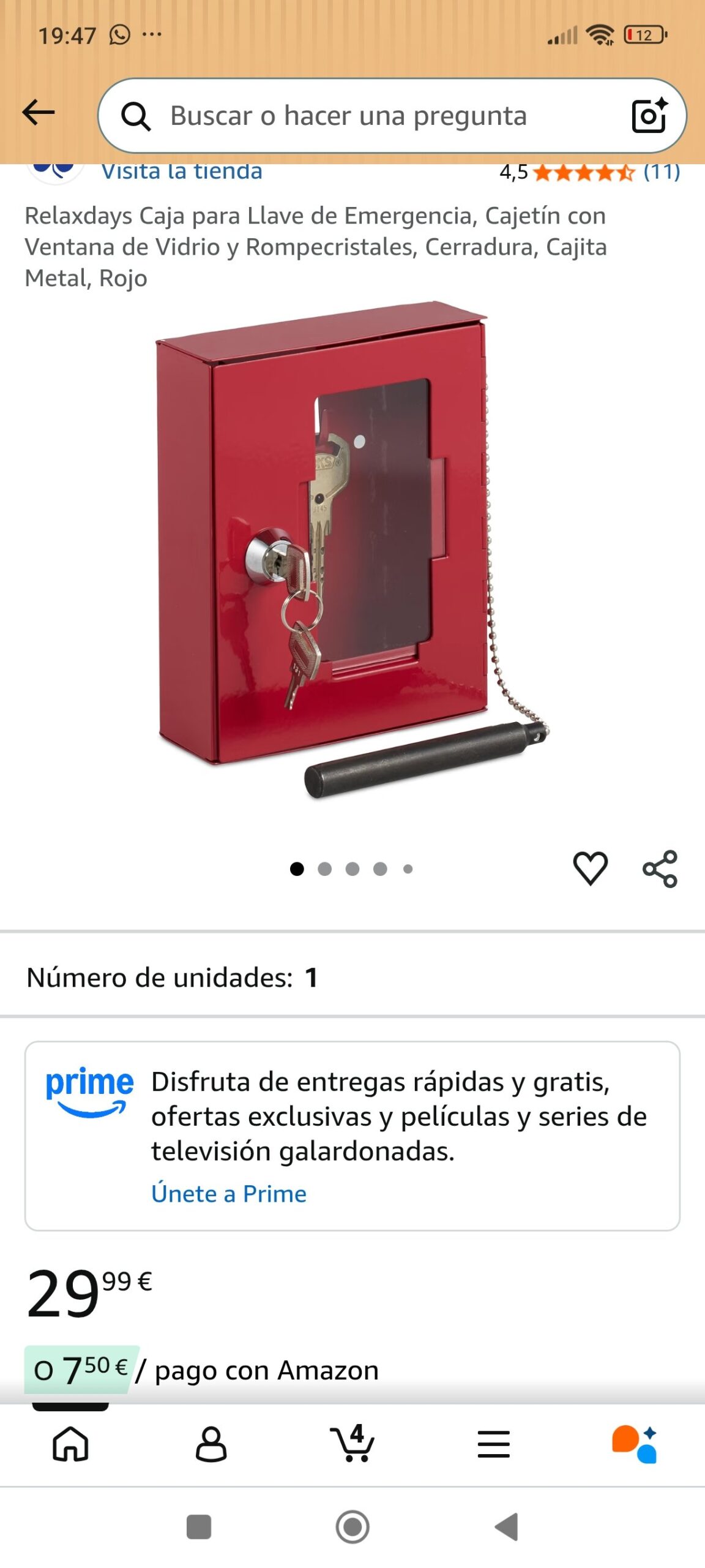 caja de llaves de emergencia