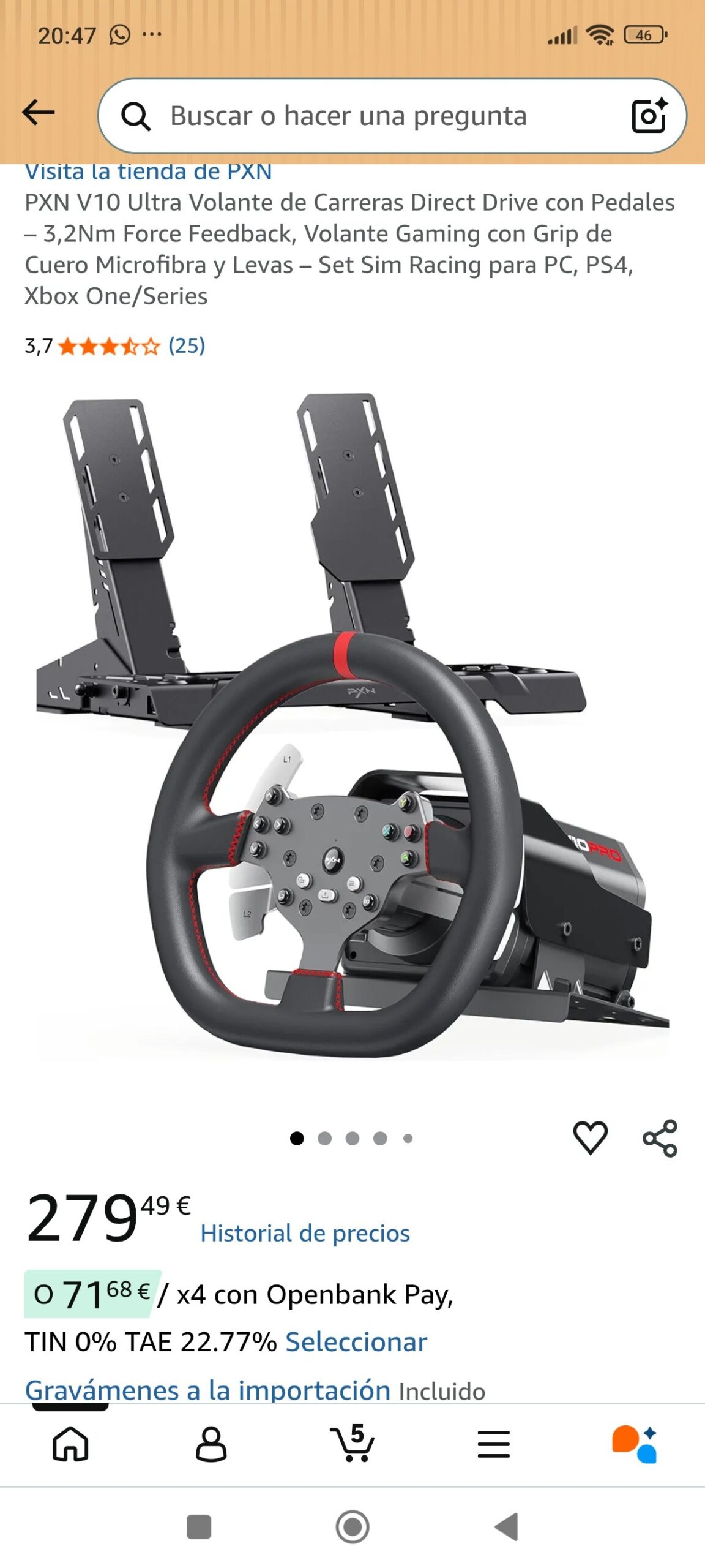 volante de carretera pc ps4 - Imagen 2