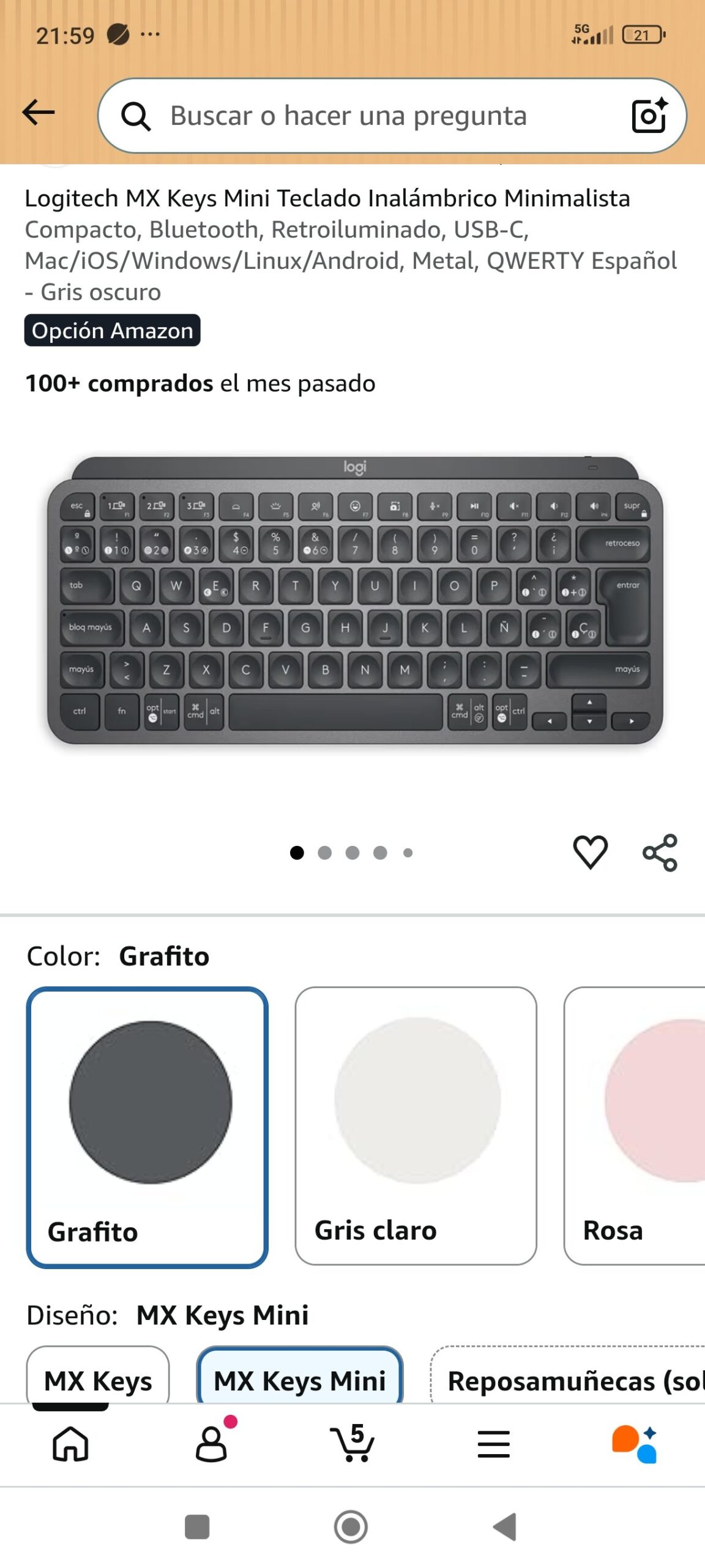 Logitech MX Keys Mini Teclado Inalámbrico Minimalista - Imagen 2