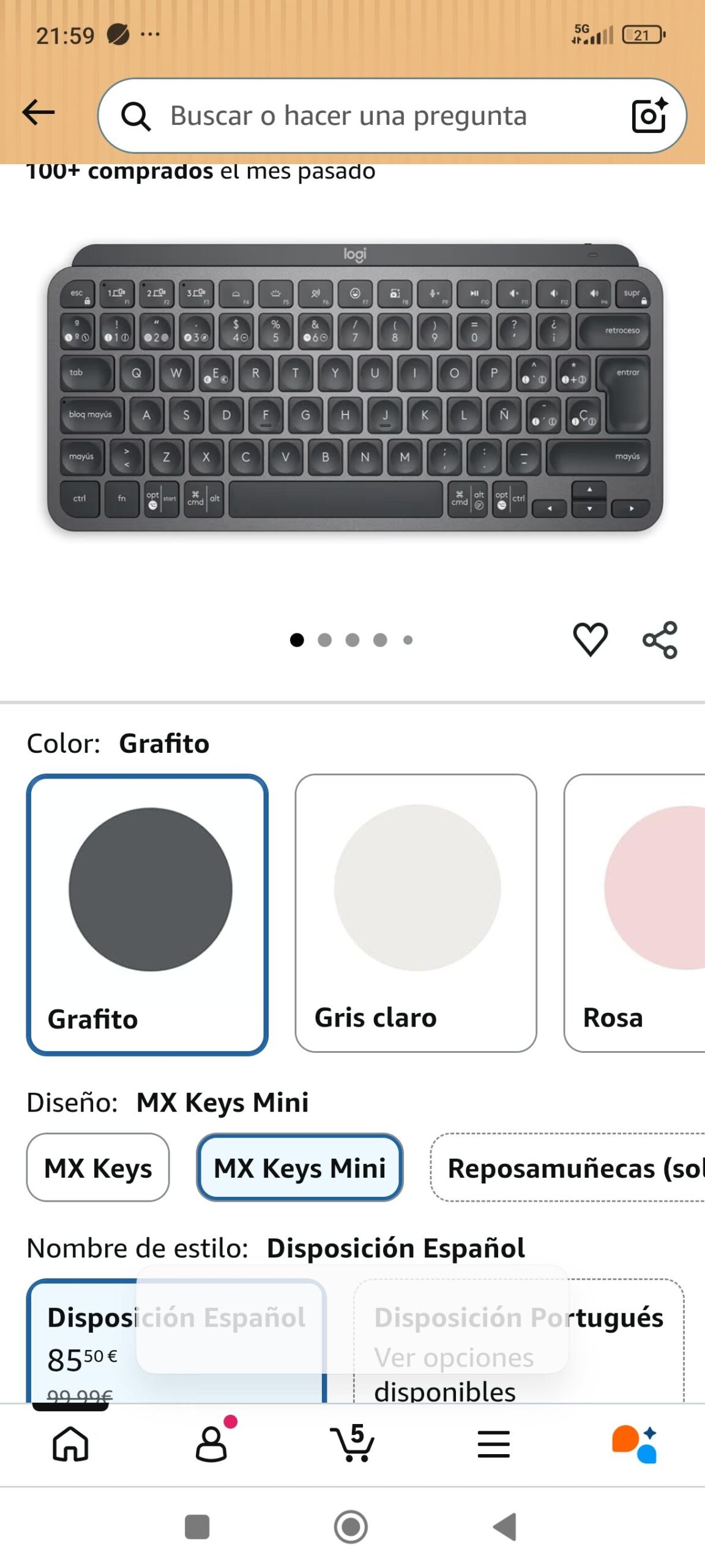 Logitech MX Keys Mini Teclado Inalámbrico Minimalista