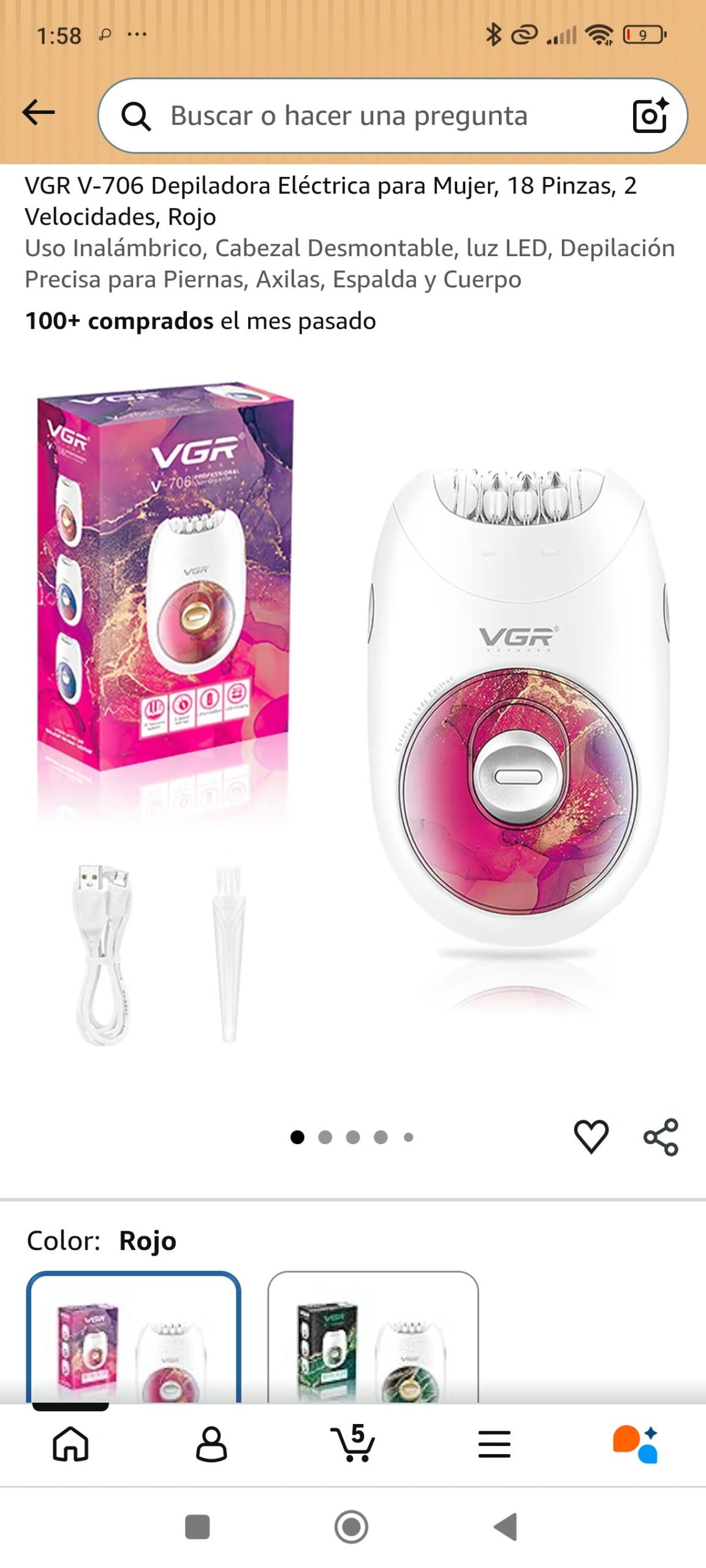 depiladora eléctrica de mujer