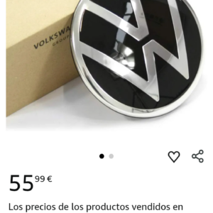 Emblema signo Volkswagen cromo negro