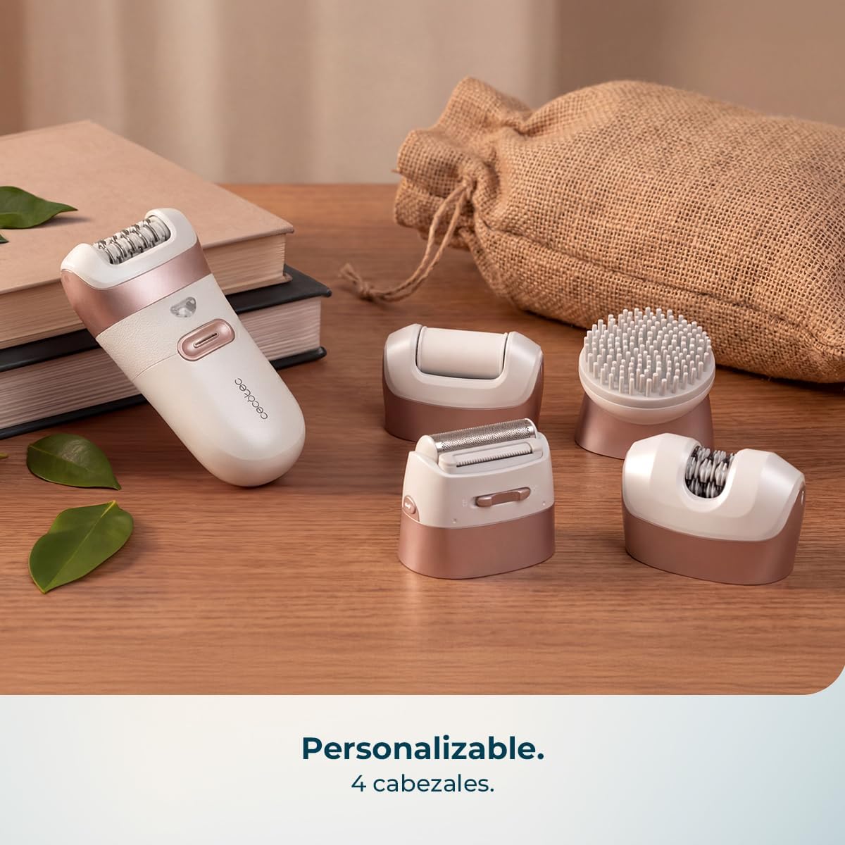 Depiladora eléctrica inalámbrica Cecotec SkinCare Depil-Action 6000 4in1 con 4 cabezales y luz LED – Blanca - Imagen 6
