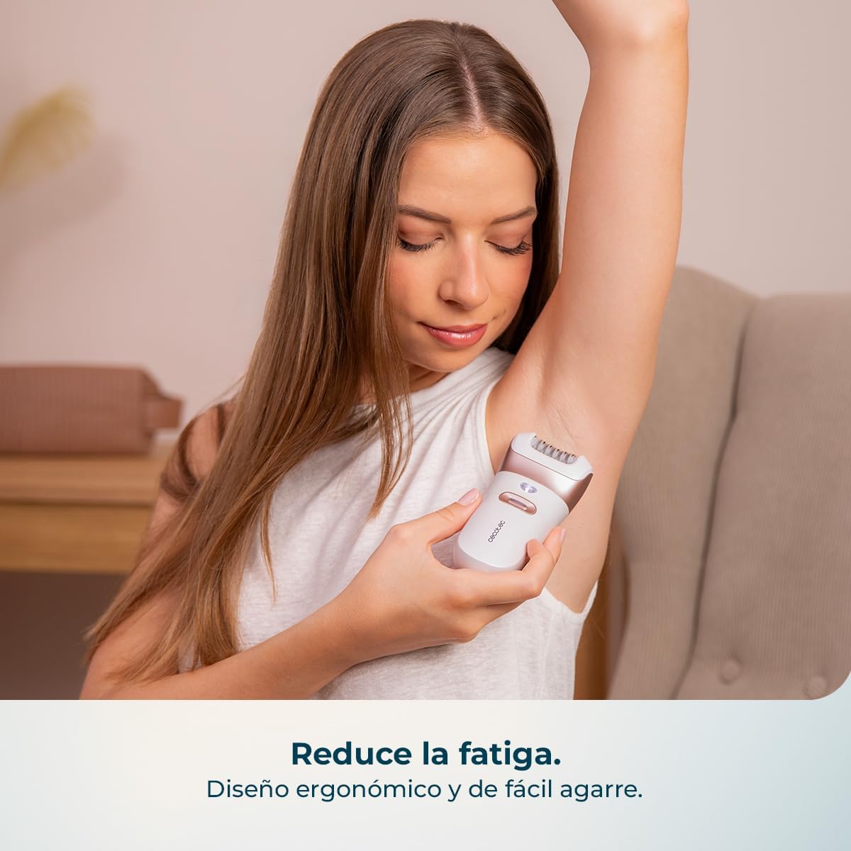 Depiladora eléctrica inalámbrica Cecotec SkinCare Depil-Action 6000 4in1 con 4 cabezales y luz LED – Blanca - Imagen 7