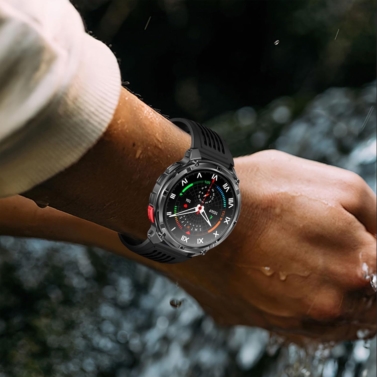 Smartwatch MYSHUN 1,7″ con llamadas Bluetooth, 123 modos deportivos y 3 correas – Negro - Imagen 11