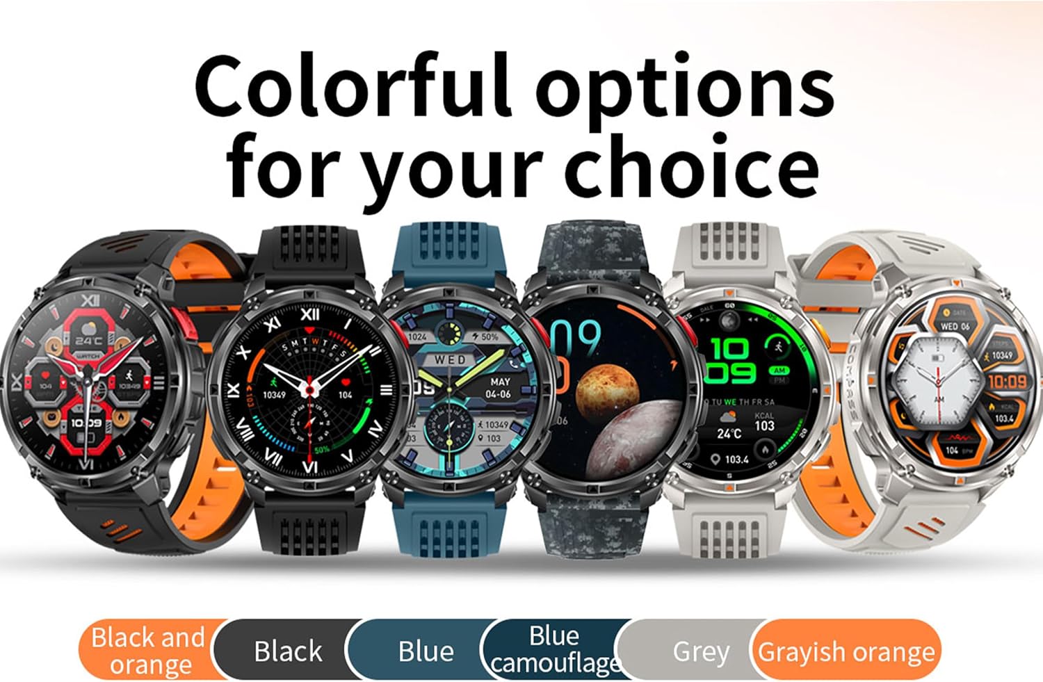 Smartwatch MYSHUN 1,7″ con llamadas Bluetooth, 123 modos deportivos y 3 correas – Negro - Imagen 7