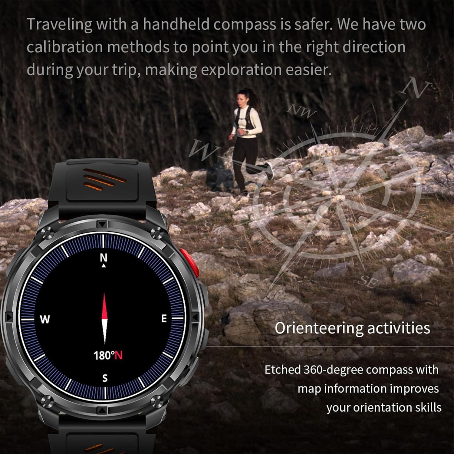 Smartwatch MYSHUN 1,7″ con llamadas Bluetooth, 123 modos deportivos y 3 correas – Negro - Imagen 8