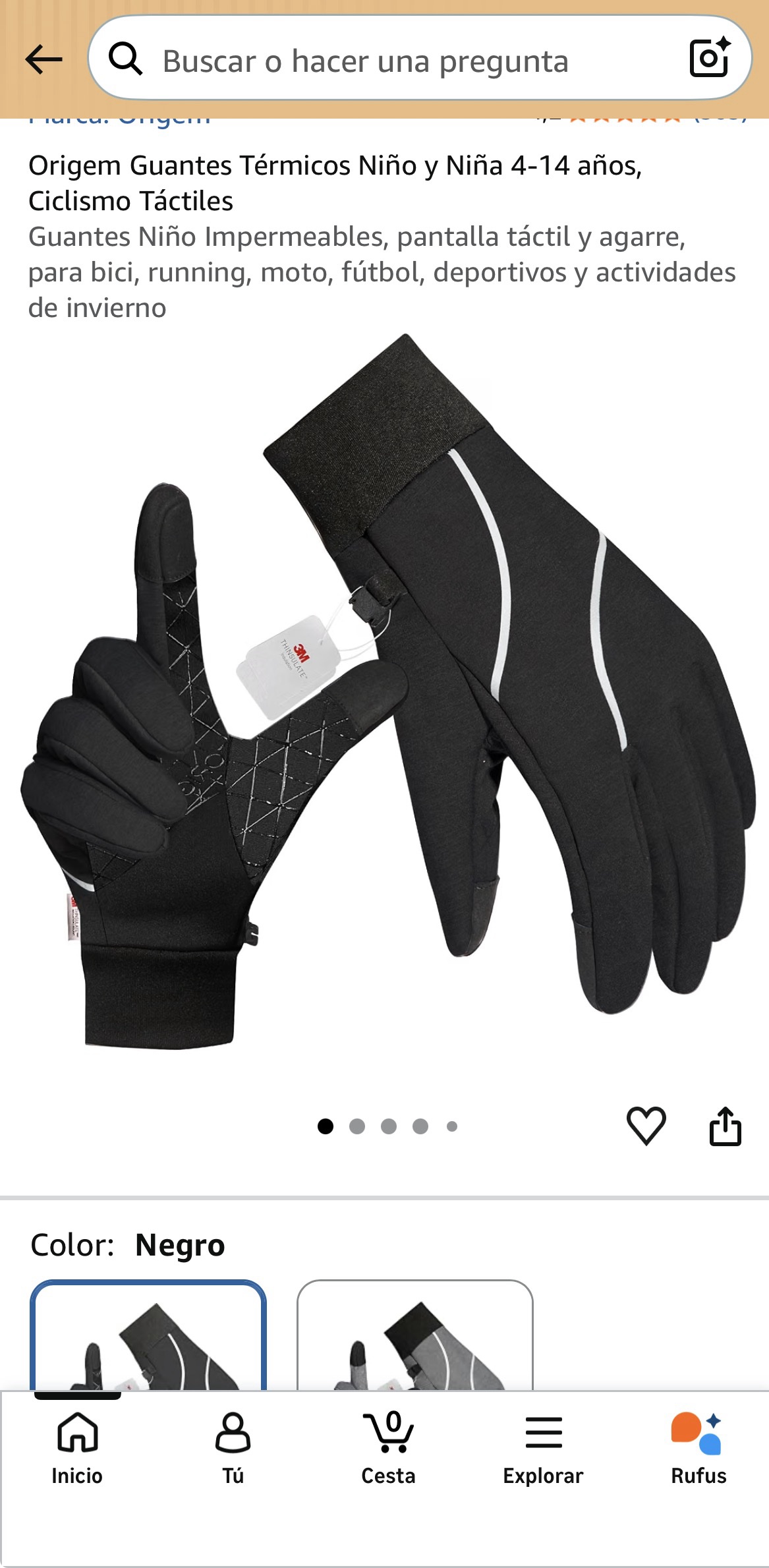 Origem Guantes Térmicos Niño y Niña Talla L